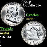 1954-p . . Franklin Half Dollar 50c Grades Choice Unc