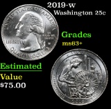 2019-w . . Washington Quarter 25c Grades Select+ Unc