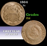 1864 . . Two Cent Piece 2c Grades f, fine