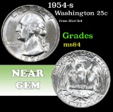 1954-s From Mint Set  . Washington Quarter 25c Grades Choice Unc