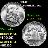 1949-p . . Franklin Half Dollar 50c Grades Select Unc+ FBL
