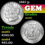 1887-p . . Morgan Dollar $1 Grades GEM Unc