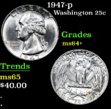 1947-p . . Washington Quarter 25c Grades Choice+ Unc