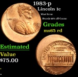 1983-p Mint Error Sturck 60% off Center Lincoln Cent 1c Grades GEM Unc RD