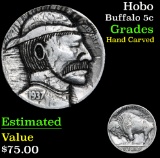 Hobo . . Buffalo Nickel 5c Grades Hand Carved