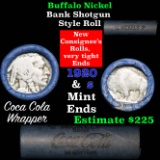 Full roll of Buffalo Nickels, 1920 on one end & a 's' Mint reverse on other end (fc)