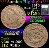 1810 . . Classic Head Large Cent 1c Grades vf, very fine