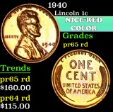 1940 . . Lincoln Cent 1c Grades Gem Proof Red