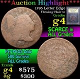 ***Auction Highlight*** 1795 Letter Edge . . Flowing Hair large cent 1c Graded g, good By USCG (fc)