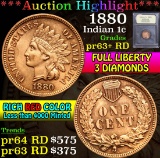 ***Auction Highlight*** 1880 . . Indian Cent 1c Graded Choice Proof Red By USCG (fc)