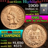 ***Auction Highlight*** 1909 . . Indian Cent 1c Graded Gem+ Unc RD By USCG (fc)