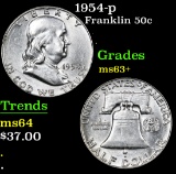1954-p . . Franklin Half Dollar 50c Grades Select+ Unc