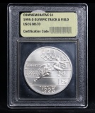 1995-d Olympic Track & Field Unc  Modern Commem Dollar $1 Graded ms70, Perfection by USCG
