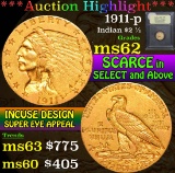 1911-p . . Gold Indian Quarter Eagle $2 1/2 Grades Select Unc