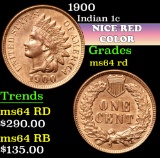 1900 . . Indian Cent 1c Grades Choice Unc RD
