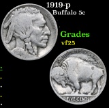 1919-p . . Buffalo Nickel 5c Grades vf+