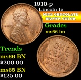 1910-p . . Lincoln Cent 1c Grades GEM+ Unc BN