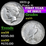 1921-p . . Peace Dollar $1 Grades Choice AU