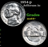 1954-p . . Jefferson Nickel 5c Grades Choice+ Unc