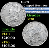 1828 . . Capped Bust Half Dollar 50c Grades xf