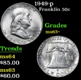1949-p . . Franklin Half Dollar 50c Grades Select+ Unc