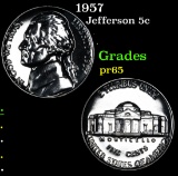 1957 . . Jefferson Nickel 5c Grades GEM Proof