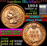 ***Auction Highlight*** 1894 . . Indian Cent 1c Graded Choice Proof Red By USCG (fc)