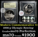 1996-p Olympic Rowing Proof Modern Commem Dollar $1 Graded GEM++ Proof Deep Cameo by USCG