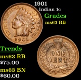 1901 . . Indian Cent 1c Grades Select Unc RB