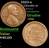 1923-s Mint Error Lamination Error Lincoln Cent 1c Grades vf++