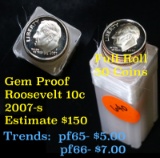 Proof 2007-s Roosevelt Dime 10c roll, 50 pieces (fc)