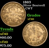 1863 Oliver Boutwell . . Civil War Token 1c Grades xf