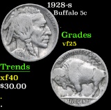 1928-s . . Buffalo Nickel 5c Grades vf+