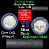 Full roll of Buffalo Nickels, 1919 on one end & a 'd' Mint reverse on other end (fc)