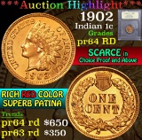 ***Auction Highlight*** 1902 . . Indian Cent 1c Graded Choice Proof Red By USCG (fc)