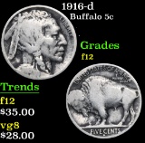 1916-d . . Buffalo Nickel 5c Grades f, fine