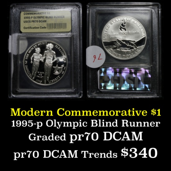 1995-p Paralympics (Blind Runner) Proof Modern Commem Dollar $1 Graded GEM++ Proof DCAM by USCG