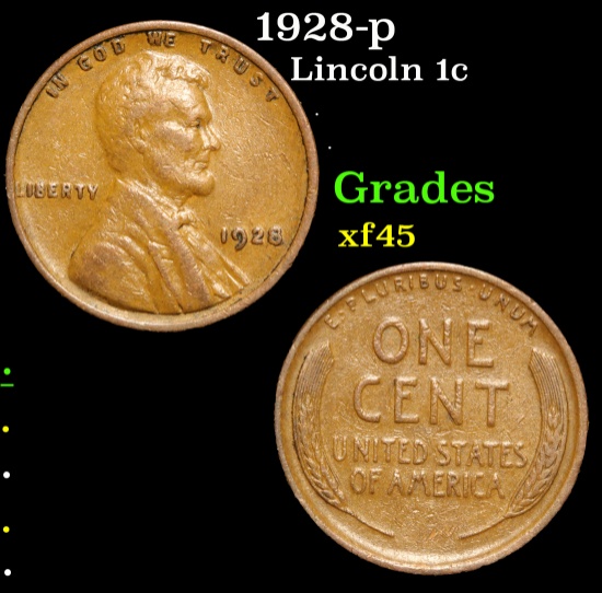 1928-p . . Lincoln Cent 1c Grades xf+