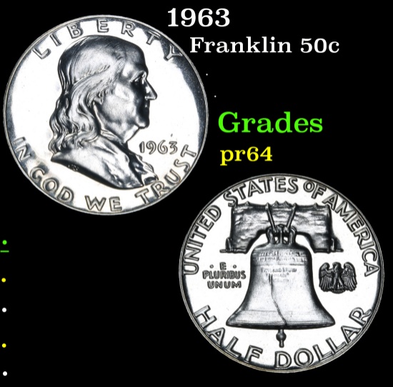 1963 . . Franklin Half Dollar 50c Grades Choice Proof