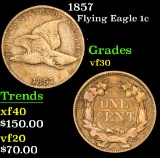 1857 . . Flying Eagle Cent 1c Grades vf++