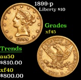 1899-p . . Gold Liberty Eagle $10 Grades xf+