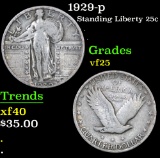 1929-p . . Standing Liberty Quarter 25c Grades vf+