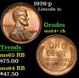 1926-p . . Lincoln Cent 1c Grades Choice+ Unc RB