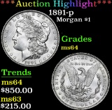 ***Auction Highlight*** 1891-p . . Morgan Dollar $1 Graded Choice Unc By USCG (fc)