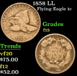 1858 LL . . Flying Eagle Cent 1c Grades f+