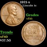 1921-s . . Lincoln Cent 1c Grades vf++