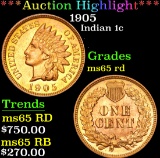 ***Auction Highlight*** 1905 . . Indian Cent 1c Graded GEM Unc RD By USCG (fc)