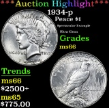 *Auction Highlight* 1934-p Spectacular Example Ultra Clean Peace Dollar $1 Grades GEM+ Unc (fc)