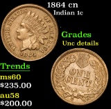 1864 cn . . Indian Cent 1c Grades Unc Details