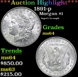 ***Auction Highlight*** 1891-p Superb Example . Morgan Dollar $1 Graded Choice Unc By USCG (fc)